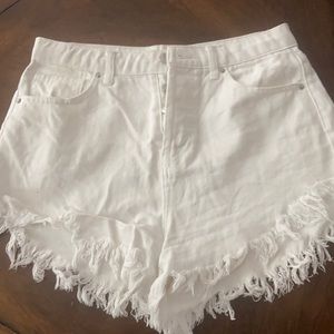 White denim shorts